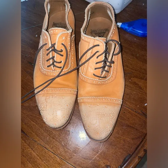 John Fluevog Unisex Men's 5.5 Orange Leather Shoes