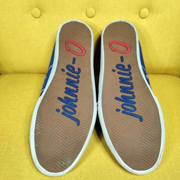 Johnnie-O Mens Sailaway Navy White Canvas Sneaker Casual Men's Shoe Size 12M