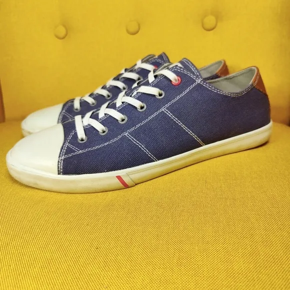 Johnnie-O Mens Sailaway Navy White Canvas Sneaker Casual Men's Shoe Size 12M