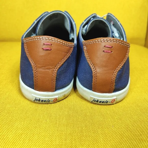 Johnnie-O Mens Sailaway Navy White Canvas Sneaker Casual Men's Shoe Size 12M