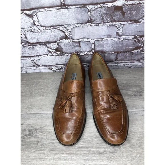 Johnston &amp; Murphy Brown Leather Tassel Loafers Dress Shoes Men’s Sz 11M US/44EU