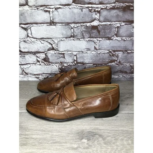Johnston &amp; Murphy Brown Leather Tassel Loafers Dress Shoes Men’s Sz 11M US/44EU