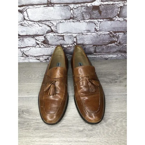 Johnston &amp; Murphy Brown Leather Tassel Loafers Dress Shoes Men’s Sz 11M US/44EU