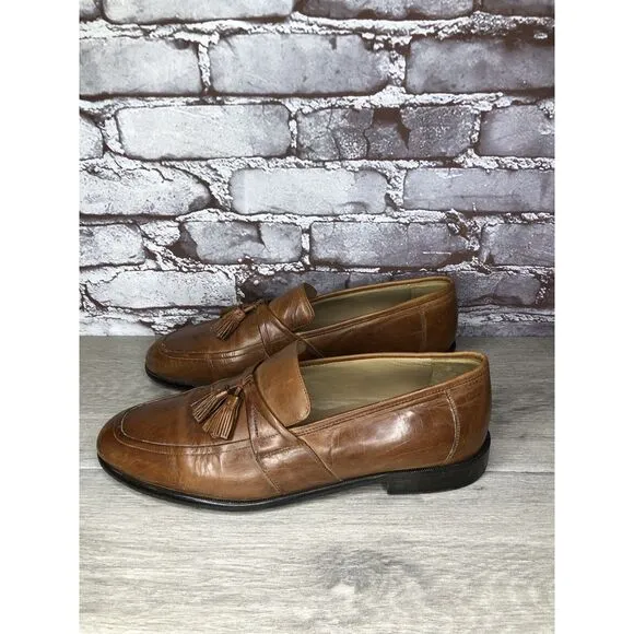 Johnston &amp; Murphy Brown Leather Tassel Loafers Dress Shoes Men’s Sz 11M US/44EU
