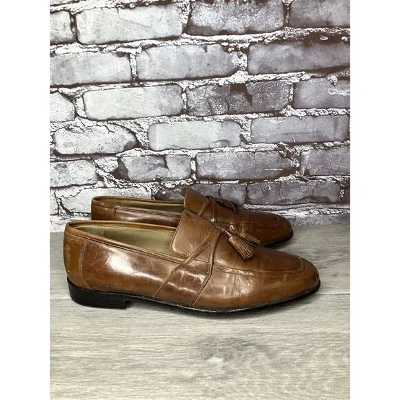 Johnston &amp; Murphy Brown Leather Tassel Loafers Dress Shoes Men’s Sz 11M US/44EU