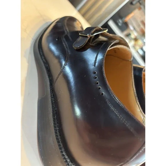 Johnston &amp; Murphy Mens Brown Monk Strap Leather Dress Shoes 15-0084 Size 10.5M