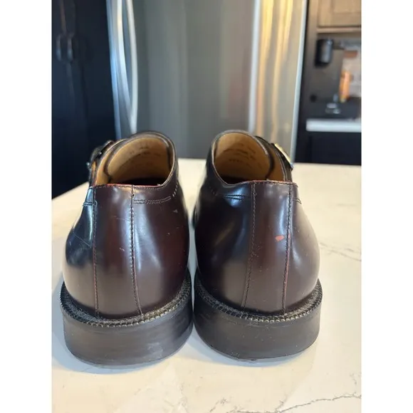 Johnston &amp; Murphy Mens Brown Monk Strap Leather Dress Shoes 15-0084 Size 10.5M
