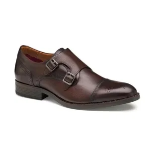 Johnston &amp; Murphy Mens Hawthorn Dress Shoe US 10 Brown Leather Monk Strap NIB