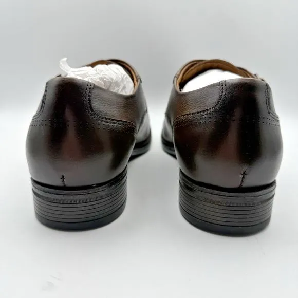 Johnston &amp; Murphy Mens Hawthorn Dress Shoe US 10 Brown Leather Monk Strap NIB