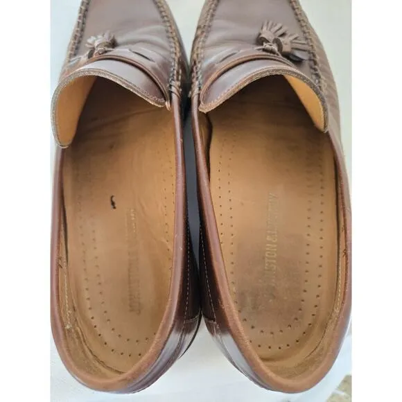 Johnston &amp; Murphy Mens Tasseled Brown Loafers 8 M Leather Vibram Soles 15-7700