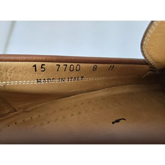 Johnston &amp; Murphy Mens Tasseled Brown Loafers 8 M Leather Vibram Soles 15-7700