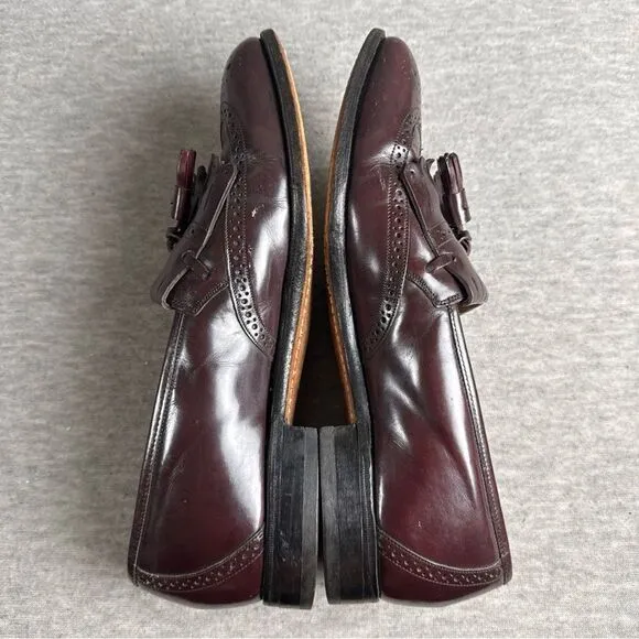 Johnston &amp; Murphy Optima Dress Shoes Loafers Kiltie Tassel Burgundy Size 9.5