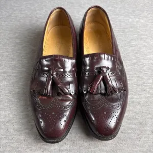 Johnston &amp; Murphy Optima Dress Shoes Loafers Kiltie Tassel Burgundy Size 9.5