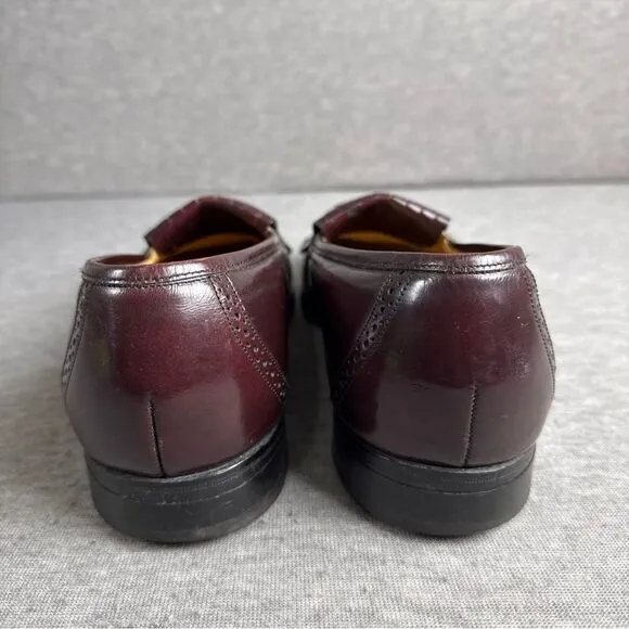 Johnston &amp; Murphy Optima Dress Shoes Loafers Kiltie Tassel Burgundy Size 9.5