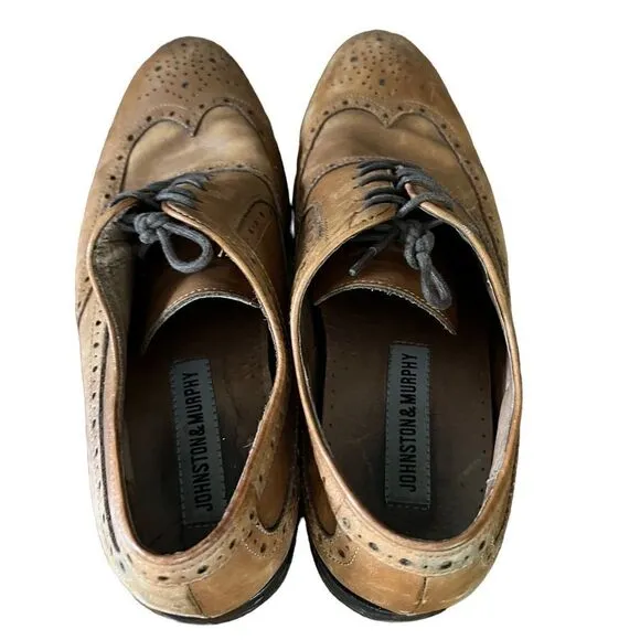 Johnston and Murphy brown leather lace up oxfords men’s size 9