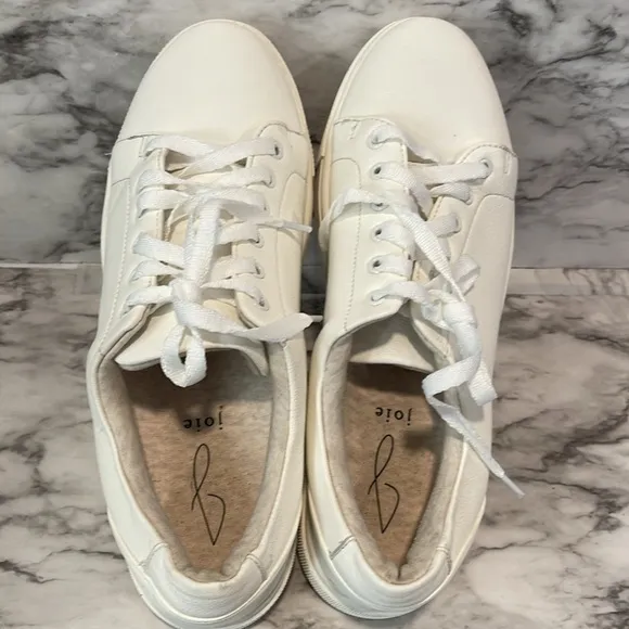 Joie Shoes Womens White Harvard Tennis Casual Lace Up Comfort Low Top Sneaker