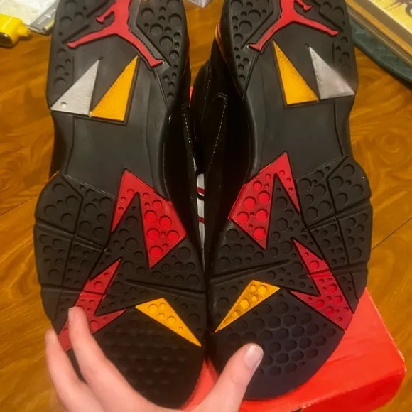 Jordan 7 Retro CITRUS Black and Orange Men's Shoes