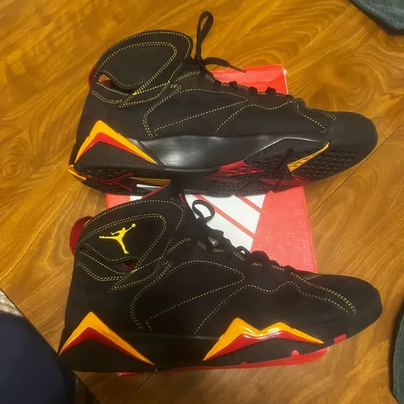 Jordan 7 Retro CITRUS Black and Orange Men's Shoes