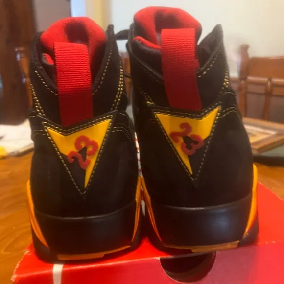Jordan 7 Retro CITRUS Black and Orange Men's Shoes