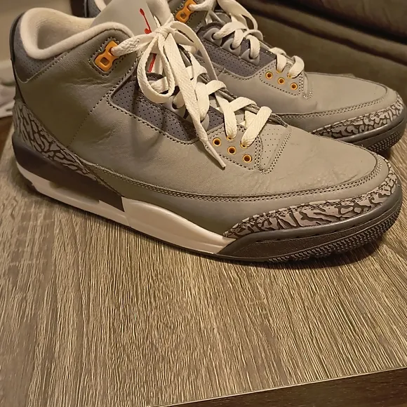 Jordan Gray and White Sneakers with Iconic Elephant Print