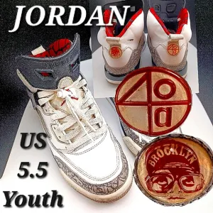 JORDAN  Spizike Lee Brooklyn White Cement  Nice ! 5.5 Youth