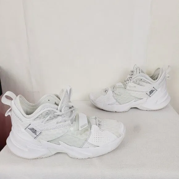 Jordan Why Not Zero.3 white and silver GS Size 7Y womens 9 sneakers