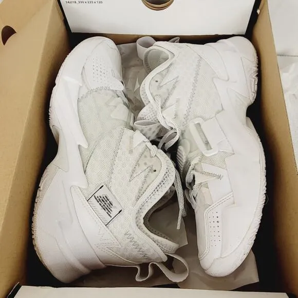 Jordan Why Not Zero.3 white and silver GS Size 7Y womens 9 sneakers