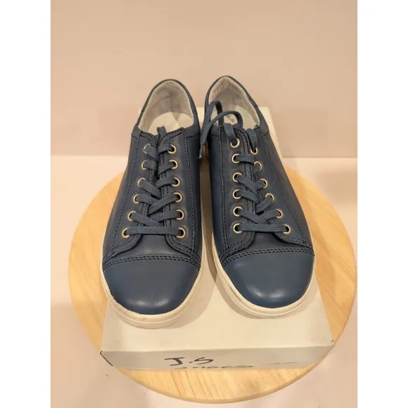 Josef Seibel Sina 11 Blue Leather Comfort Sneakers Shoes Womens Size 6-6.5 New