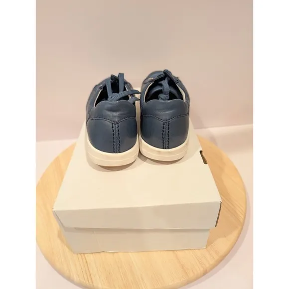 Josef Seibel Sina 11 Blue Leather Comfort Sneakers Shoes Womens Size 6-6.5 New