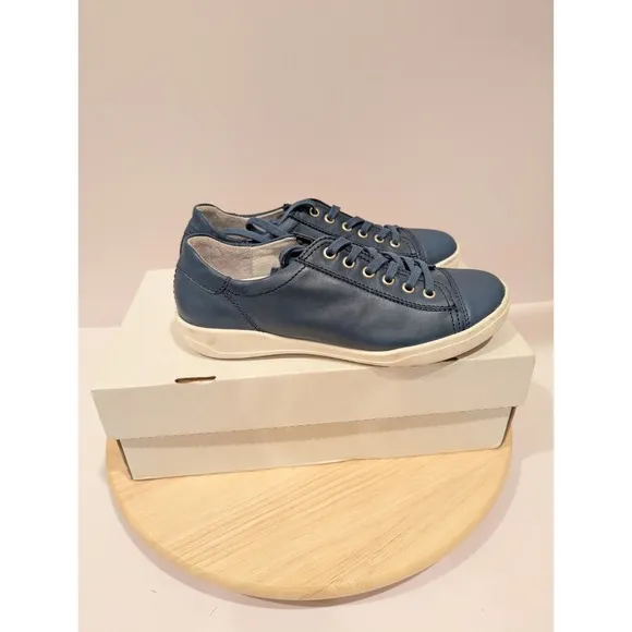 Josef Seibel Sina 11 Blue Leather Comfort Sneakers Shoes Womens Size 6-6.5 New
