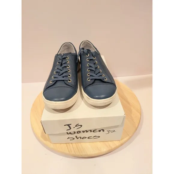 Josef Seibel Sina 11 Blue Leather Comfort Sneakers Shoes Womens Size 6-6.5 New