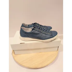Josef Seibel Sina 11 Blue Leather Comfort Sneakers Shoes Womens Size 6-6.5 New