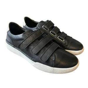 Josef Seibel Womans 8.5 Claire Leather Sneakers Hook &amp; Loop COMFORT Shoes Black