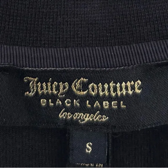 Juicy Couture Vintage Track Jacket Velvet Velour Black Off White Ivory Siz Small