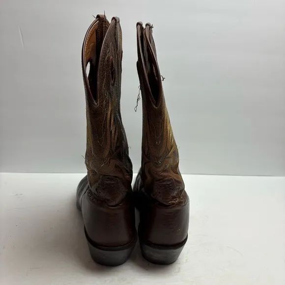 Justin Brown Leather Cowboy Western Boots Square Toe Stampede Mens size 10D 2523