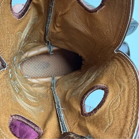 Justin Brown Leather Cowboy Western Boots Square Toe Stampede Mens size 10D 2523