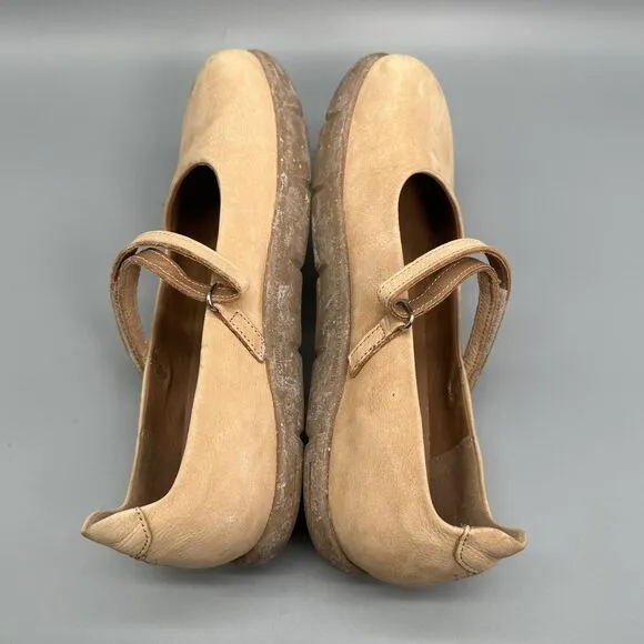 Kalso Earth Dash Loafers Cognac Brown Womens Size 9.5 Shoes Tan Mary Jane Strap