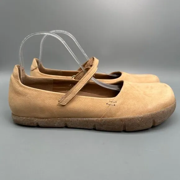 Kalso Earth Dash Loafers Cognac Brown Womens Size 9.5 Shoes Tan Mary Jane Strap
