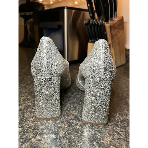 Kate Spade New York Maren Silver Glitter Mary Jane Shoes