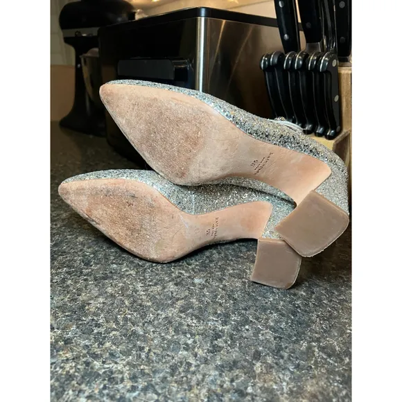 Kate Spade New York Maren Silver Glitter Mary Jane Shoes