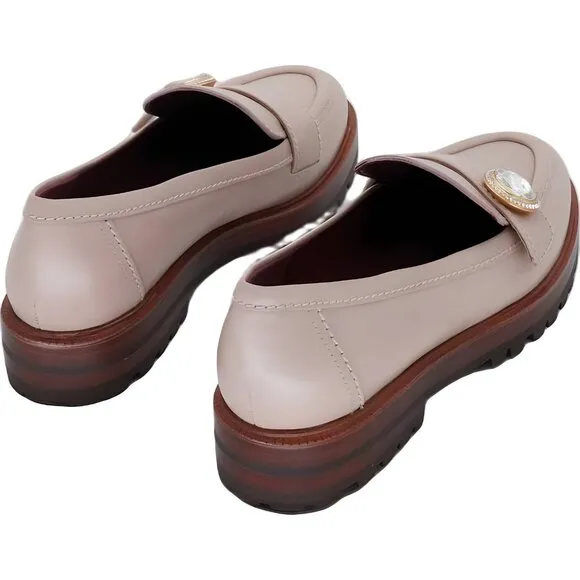 Kate Spade New York Women's Embellished Loafer Milk Tea 5 B