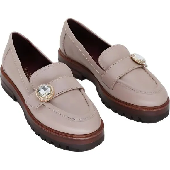 Kate Spade New York Women's Embellished Loafer Milk Tea 5 B