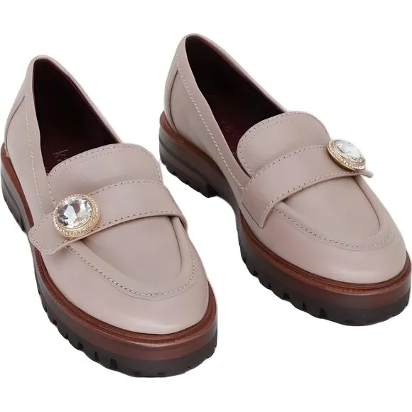 Kate Spade New York Women's Embellished Loafer Milk Tea 5 B