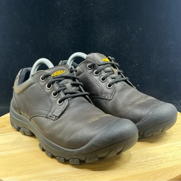 Keen 1007932 Leather Lace-Up Bump Toe Hiking Oxford Sneaker Shoes Mens US 8