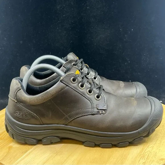 Keen 1007932 Leather Lace-Up Bump Toe Hiking Oxford Sneaker Shoes Mens US 8