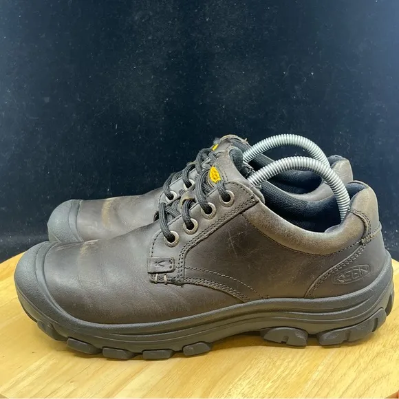 Keen 1007932 Leather Lace-Up Bump Toe Hiking Oxford Sneaker Shoes Mens US 8