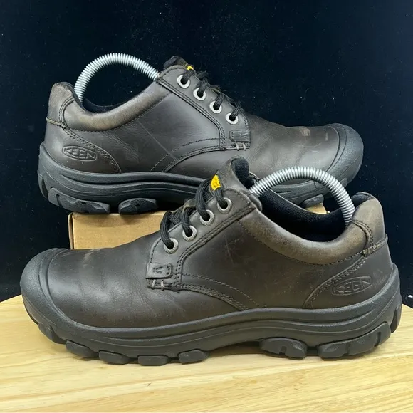 Keen 1007932 Leather Lace-Up Bump Toe Hiking Oxford Sneaker Shoes Mens US 8