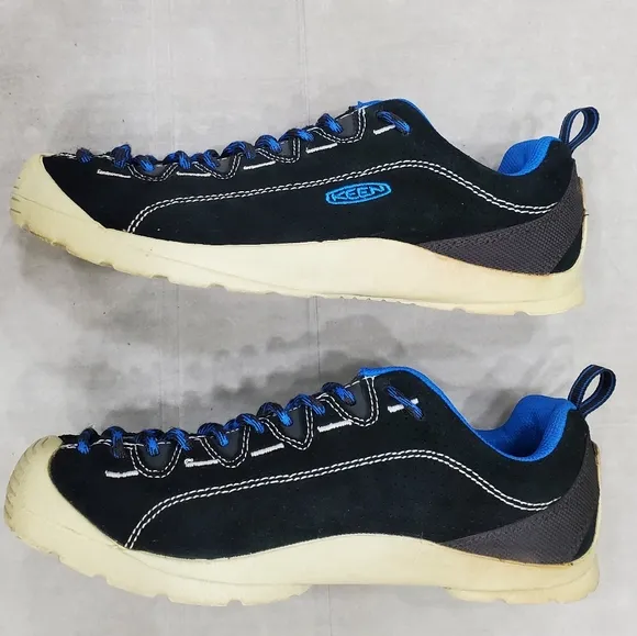 Keen Jasper Hiking shoes men's size 9 black and blue suede lace front baseball