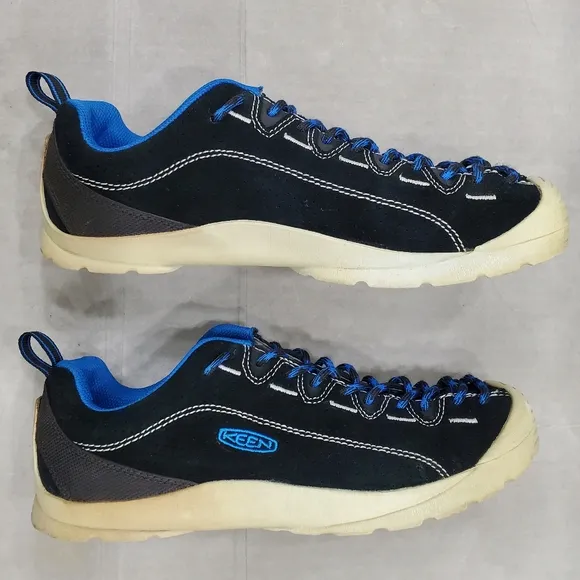 Keen Jasper Hiking shoes men's size 9 black and blue suede lace front baseball