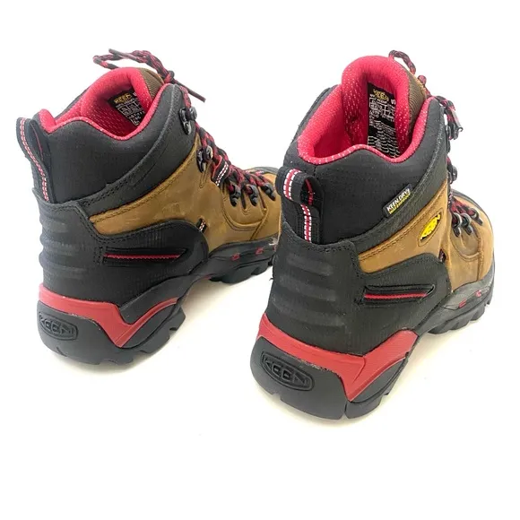Keen Men's Brown/Ketchup Pittsburgh Steel Toe Work Boot